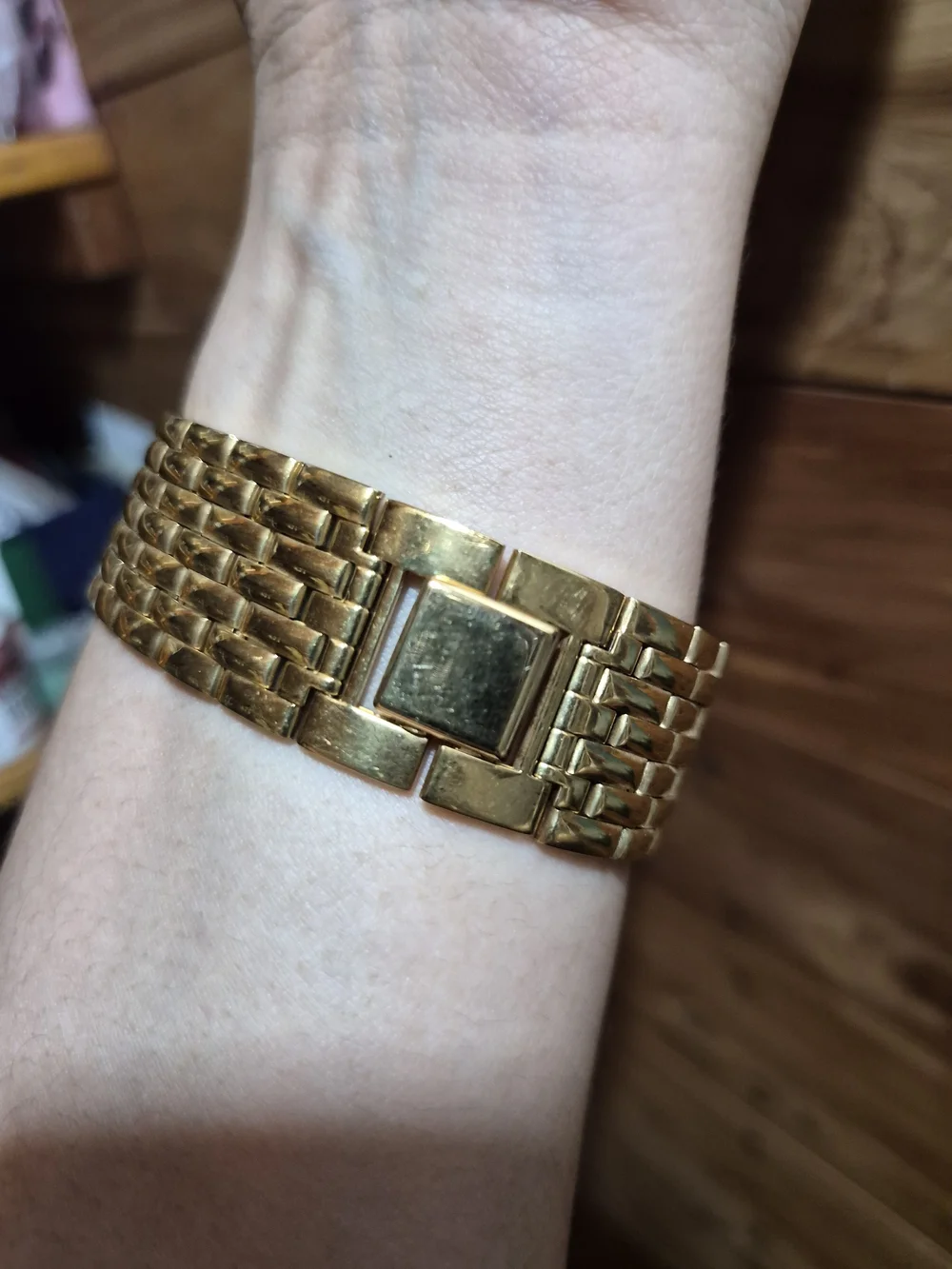 Vintage 90's Citizen Quartz Gold Tone Rectangular Bracelet Watch
